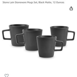 Matte black mug set of 8